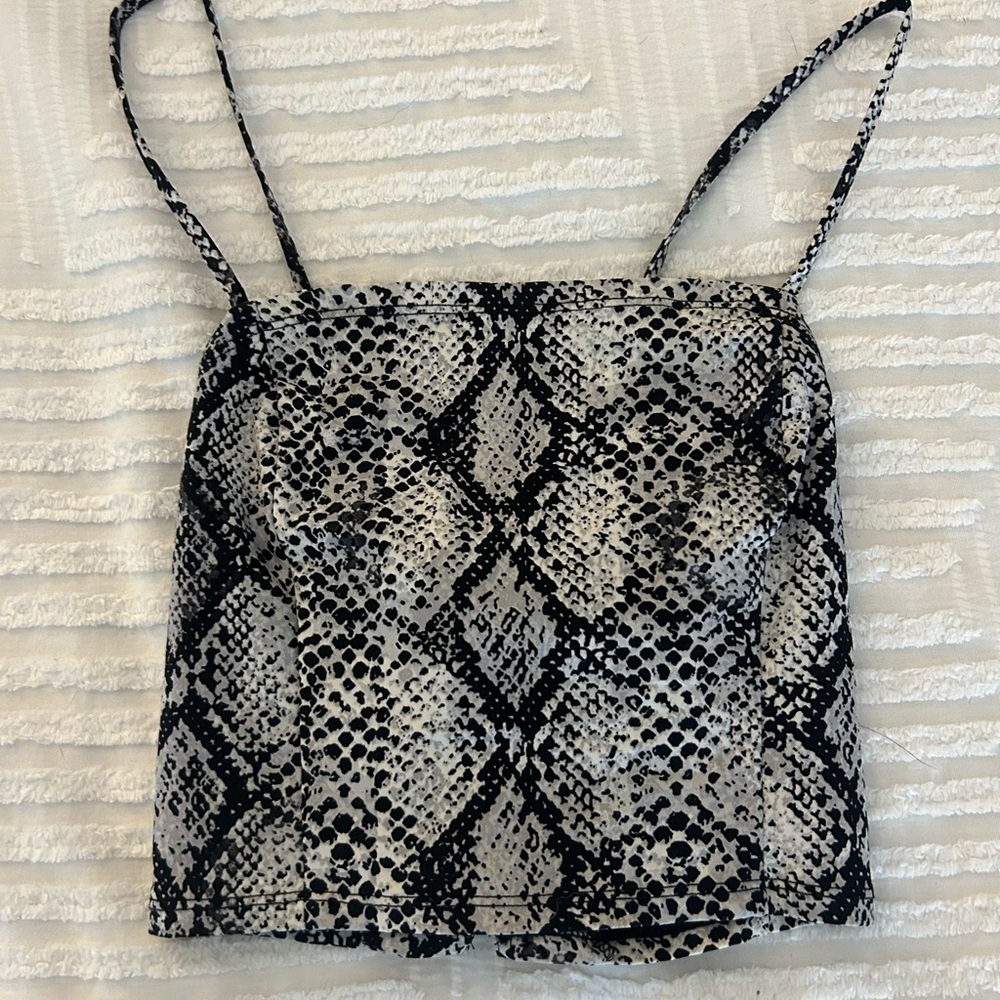 Snakeskin tank top with cross tied back, Garage Size S